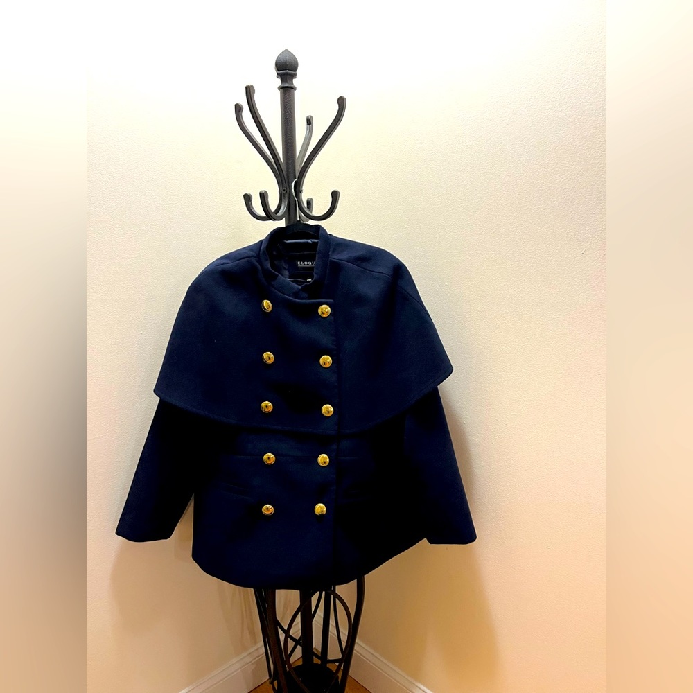 Plus size peplum cape jacket